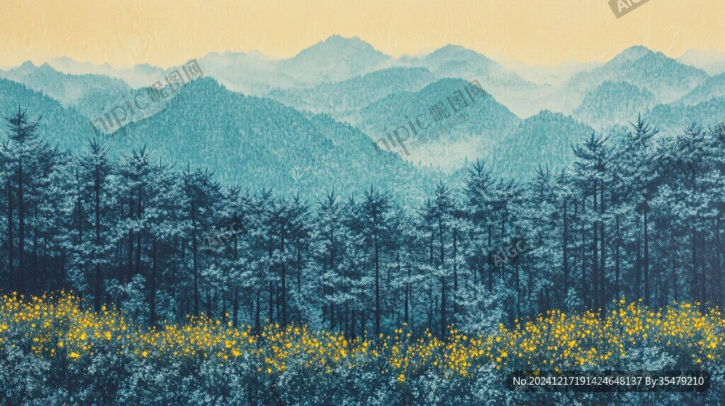 山林插画