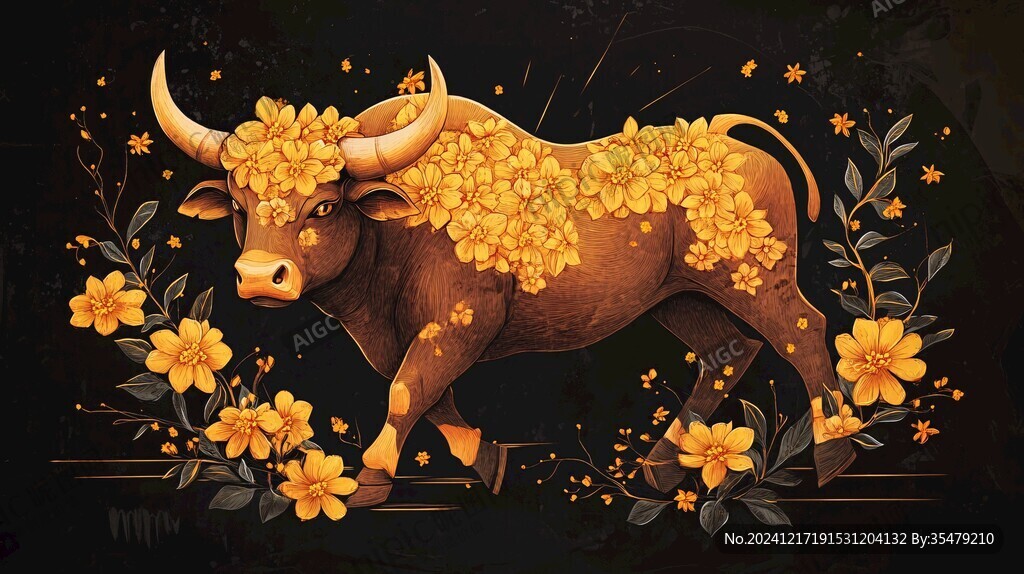 牛年月份插画