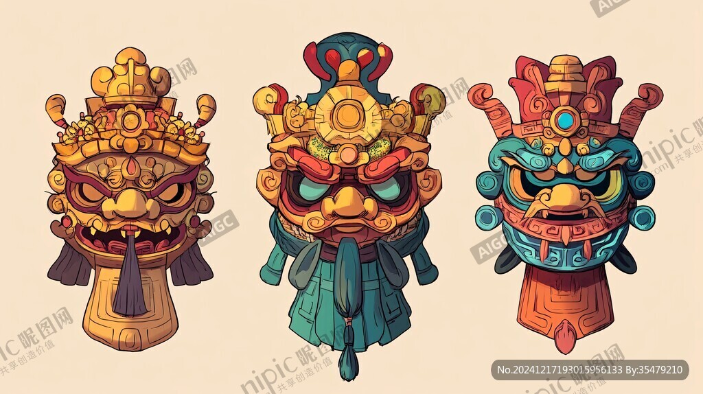 醒狮包装插画