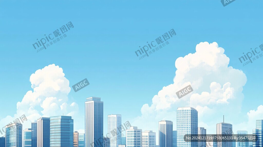 蓝天白云都市城市
