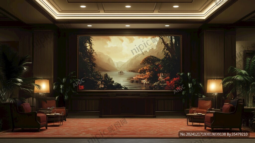 迎客松酒店客厅背景