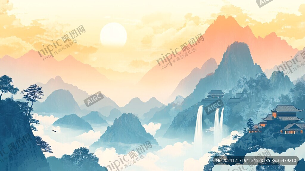 武当山插画