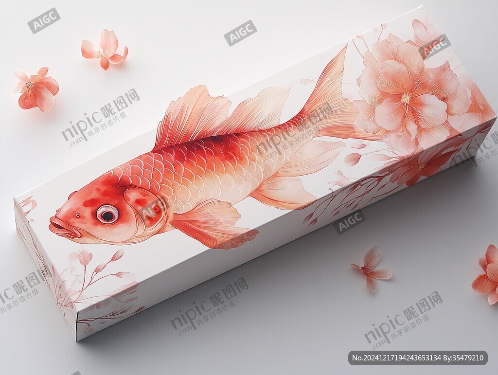 锦鲤文具插画
