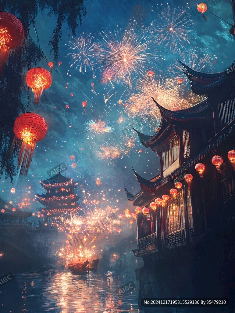 喜庆灯笼烟花