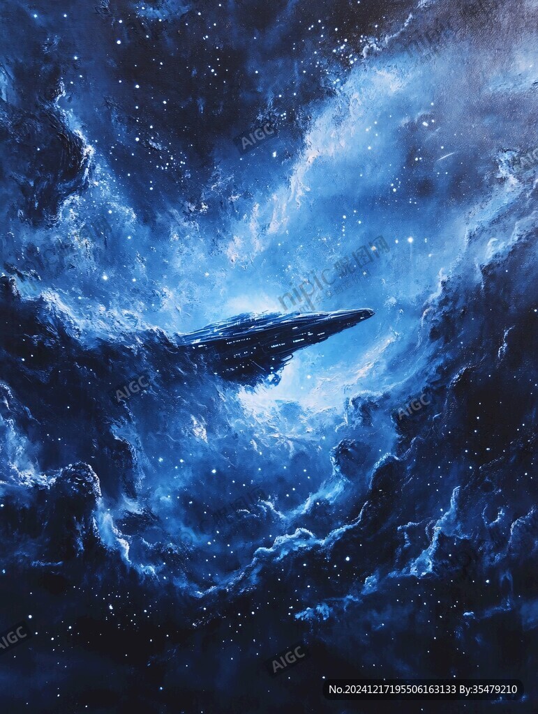 银河星系手绘鲸鱼儿