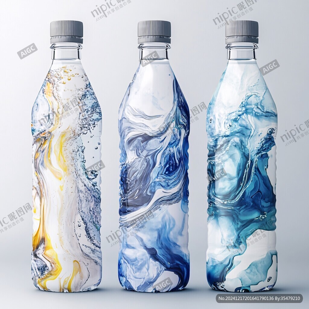 矿泉水包装插画