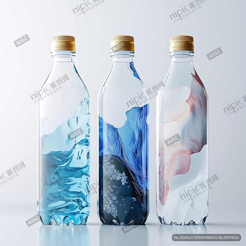 矿泉水包装插画