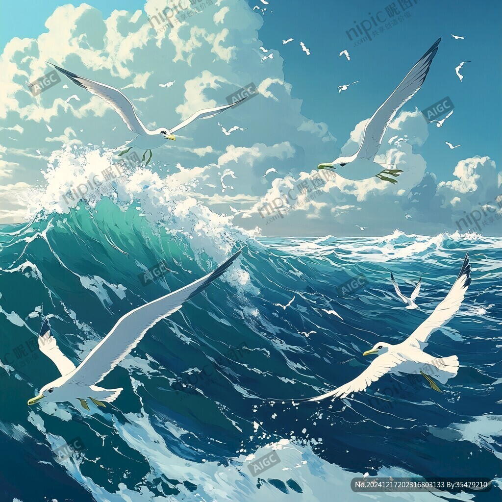 海鸥包装插画
