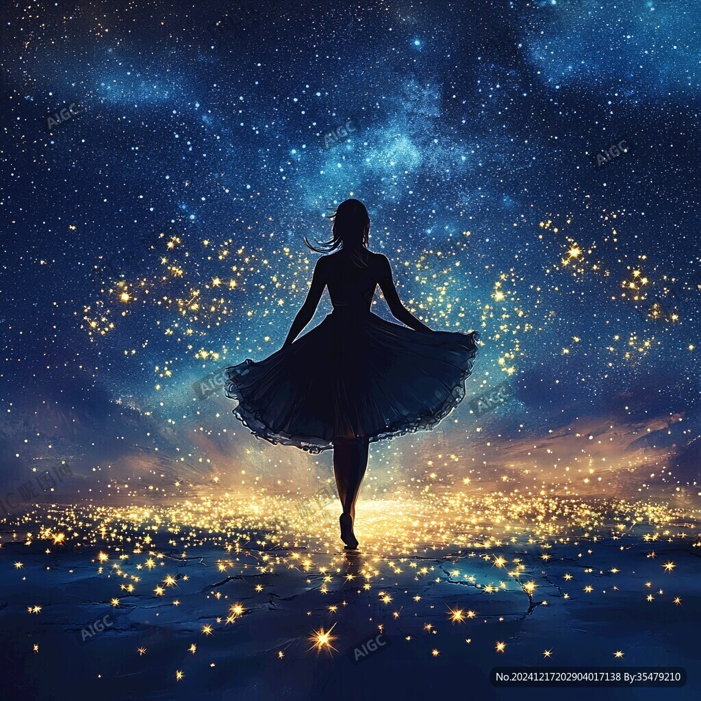 星辰大海女孩背影