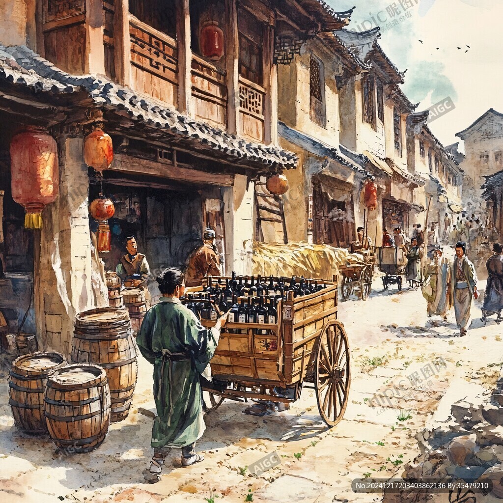 古代街景插画