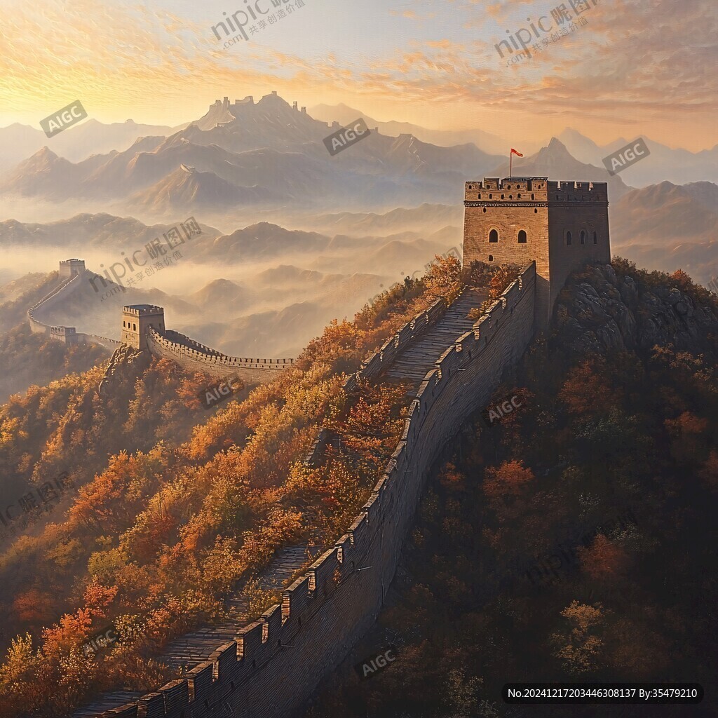 风景画长城