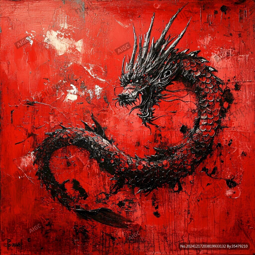龙题材油画