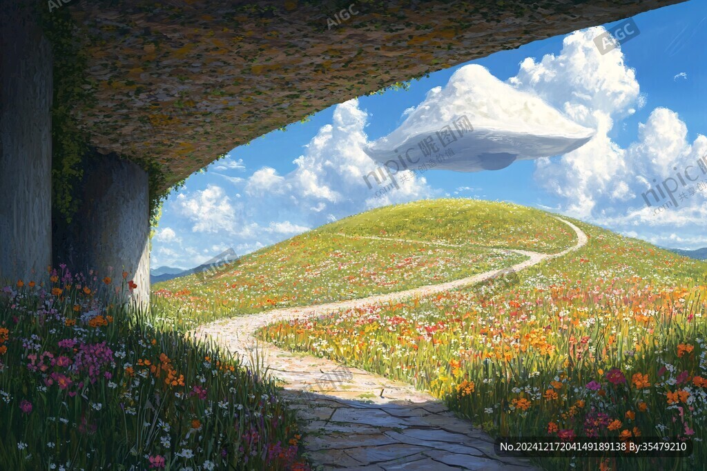 唯美花田场景