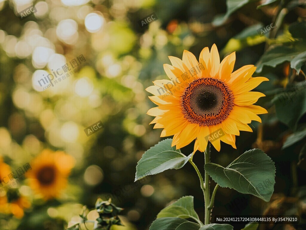 一朵太阳花向日葵特写