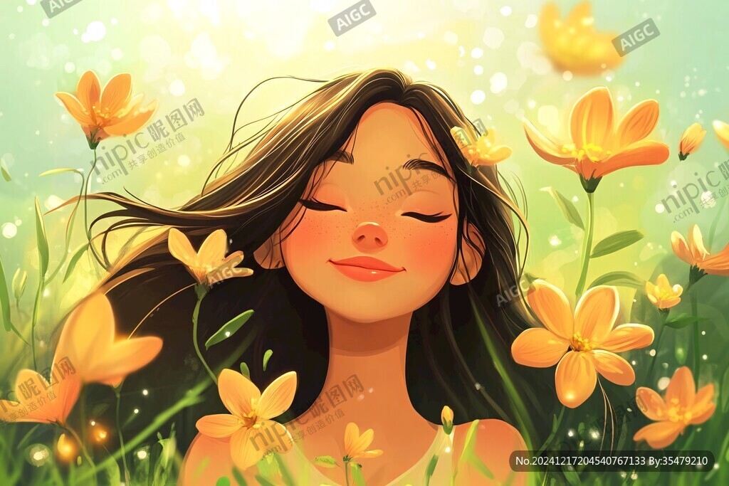 花季少女插画