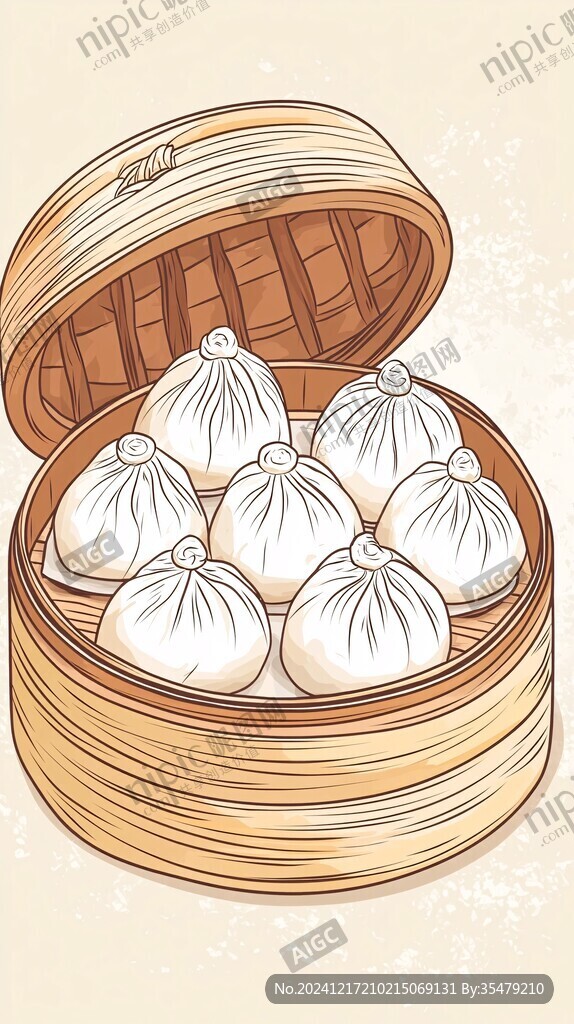 小笼包插画