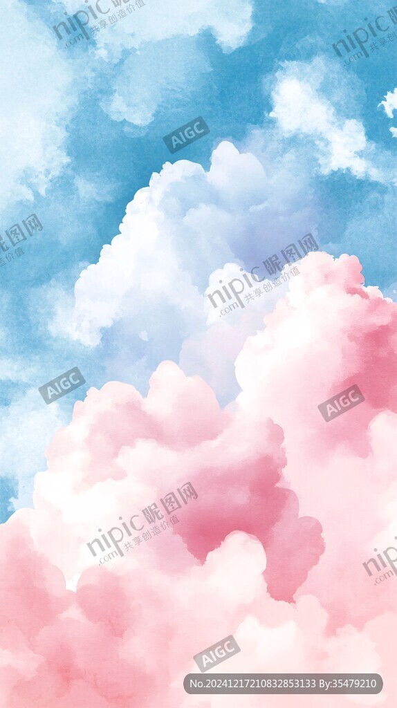 几何晶格蓝天白云云朵