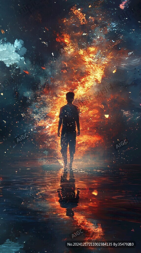 星辰大海男孩背影