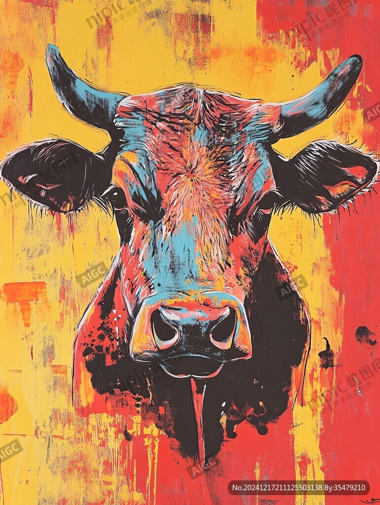 牛艺术装饰画