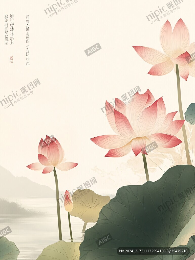 荷花封面插画