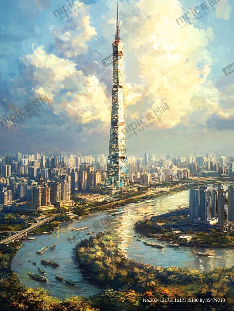 珠江插画