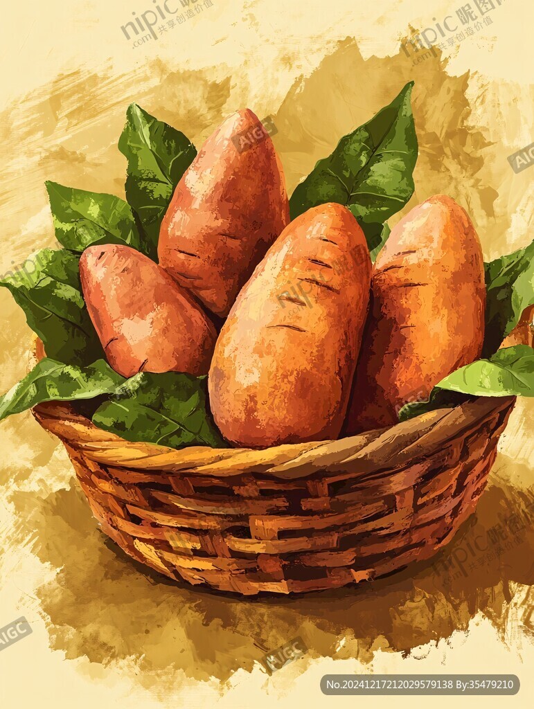 手绘红薯插画