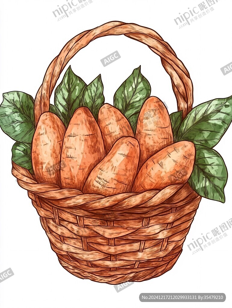 手绘红薯插画