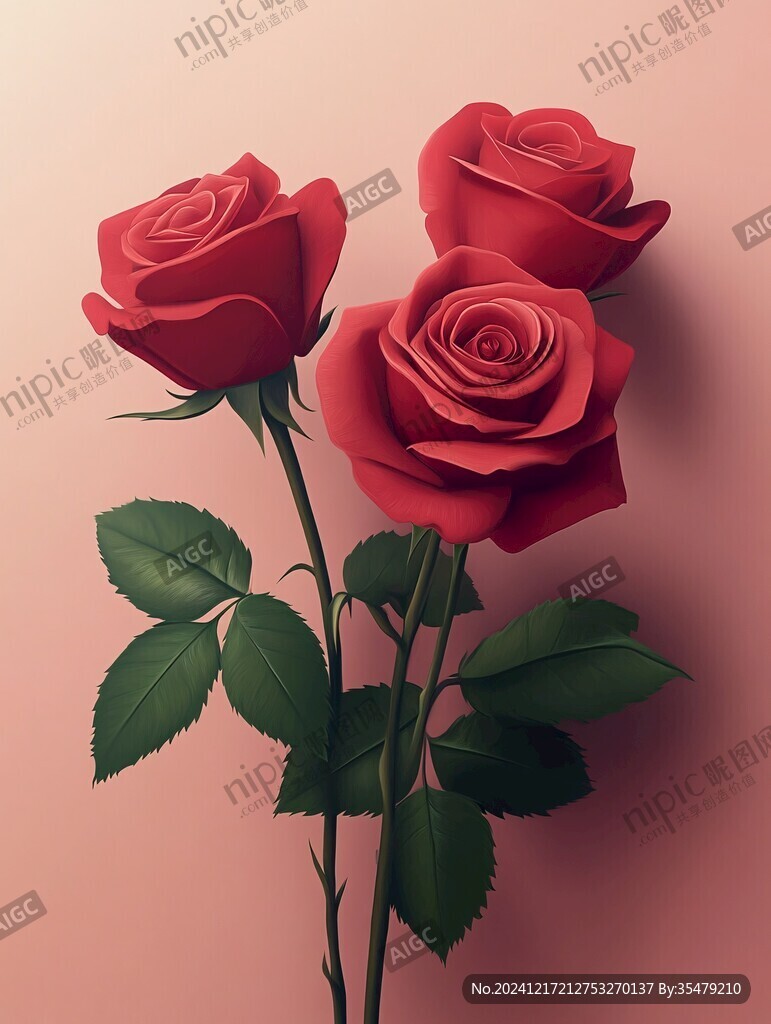 3d玫瑰花