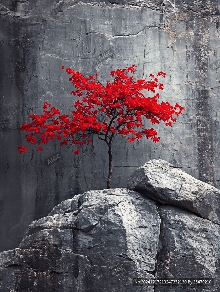 绝壁逢生的小树