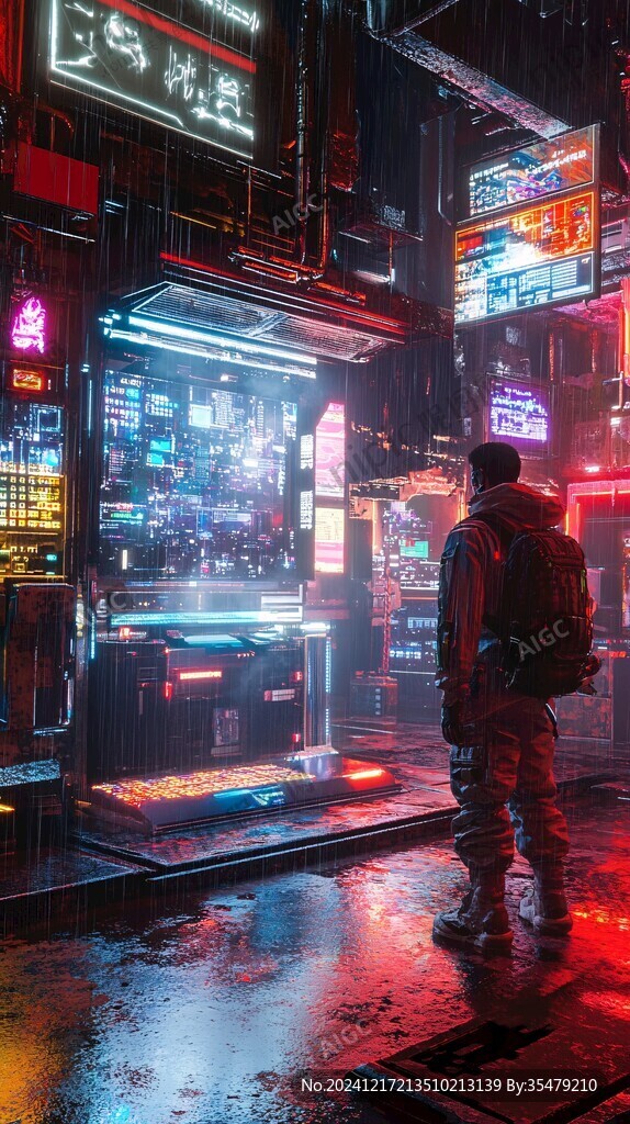 场景赛博插画