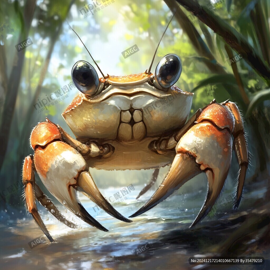 河蟹插画