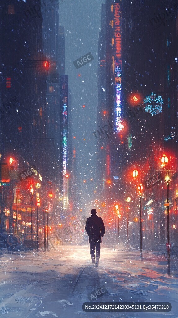 雪夜行人