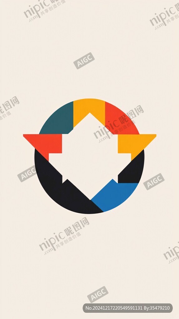 色块拼接logo设计