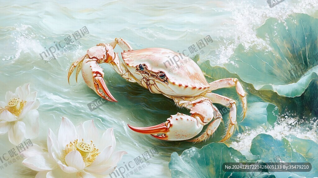 河蟹插画