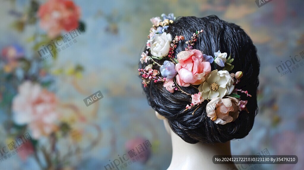 头发带花朵