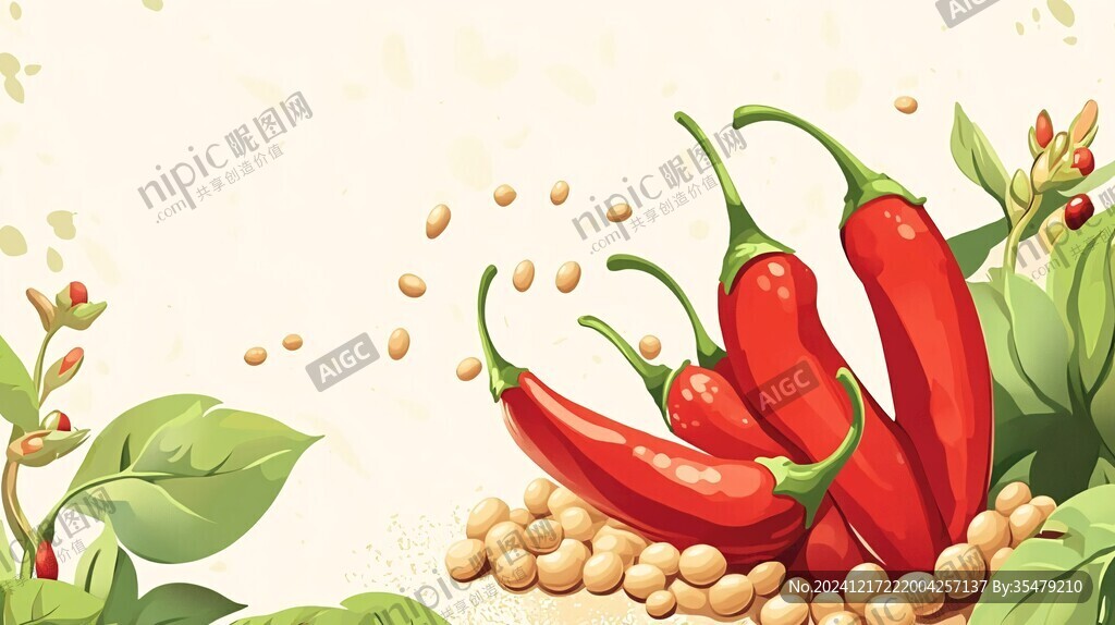 辣椒插画场景图