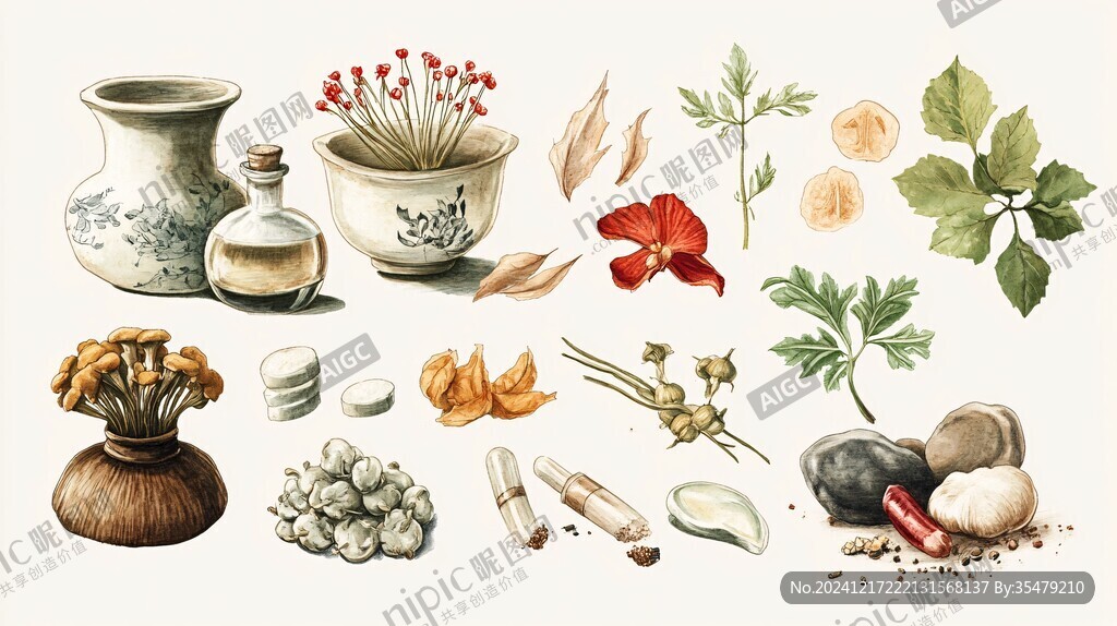 养生药材插画