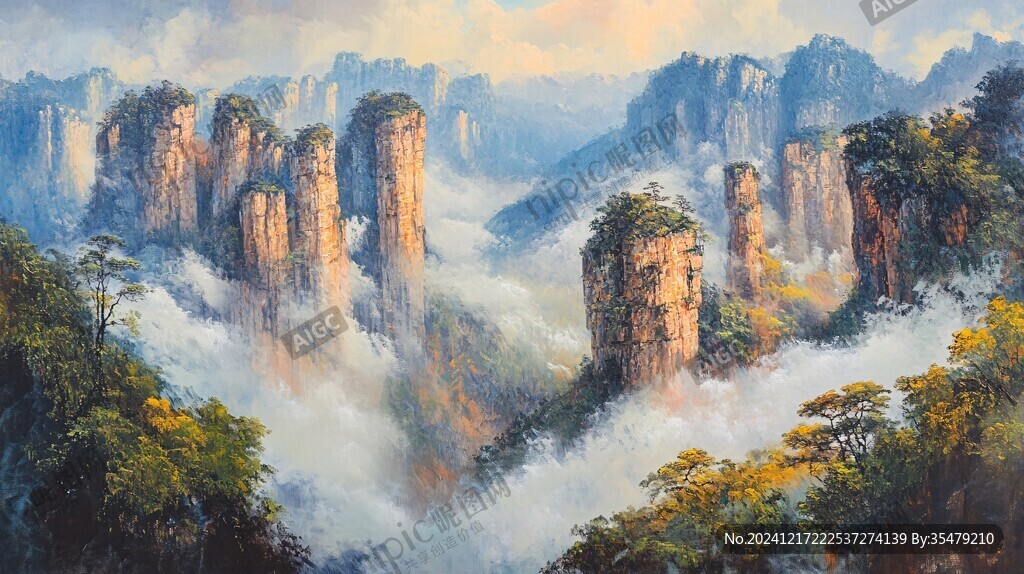 九华山油画