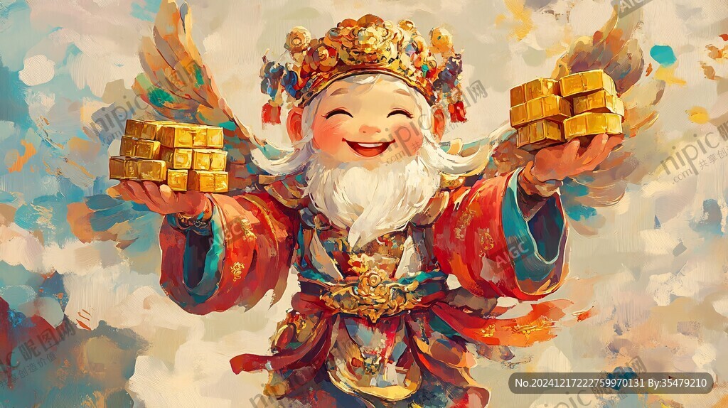 财神骑插画