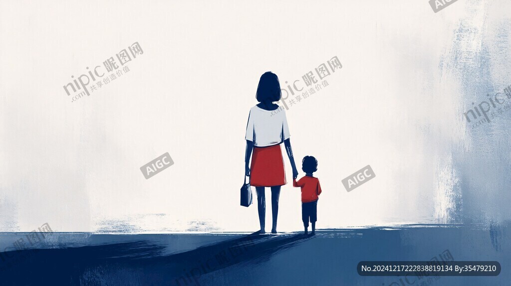 母女插画