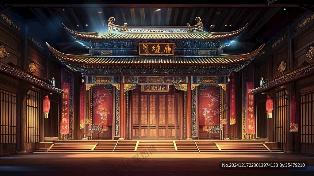 中式戏院戏台戏园剧场