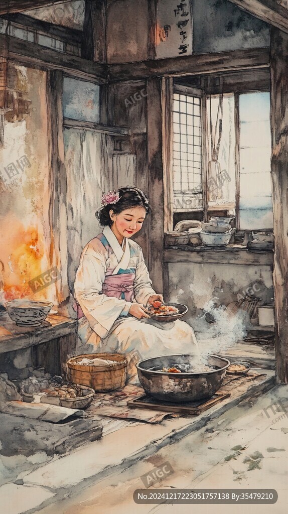 朝鲜族水彩