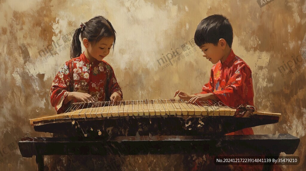 弹古筝传统琴棋书画