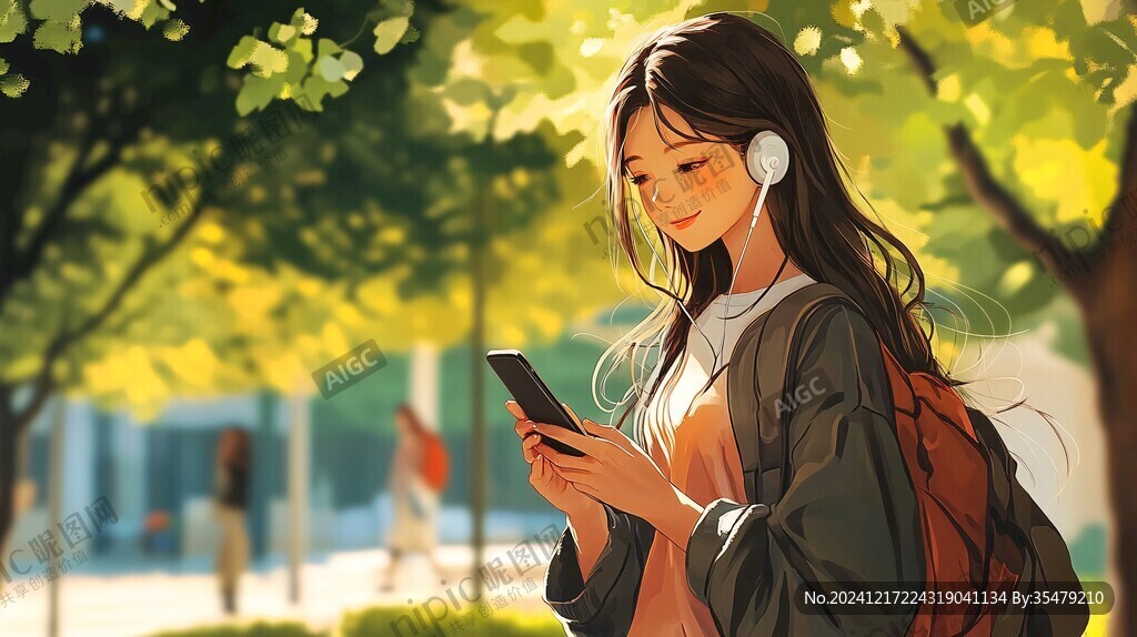 听歌的少女