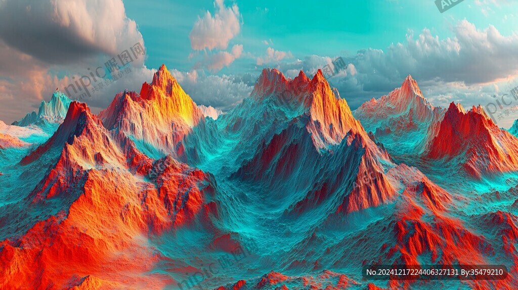 3d风景膨胀图案