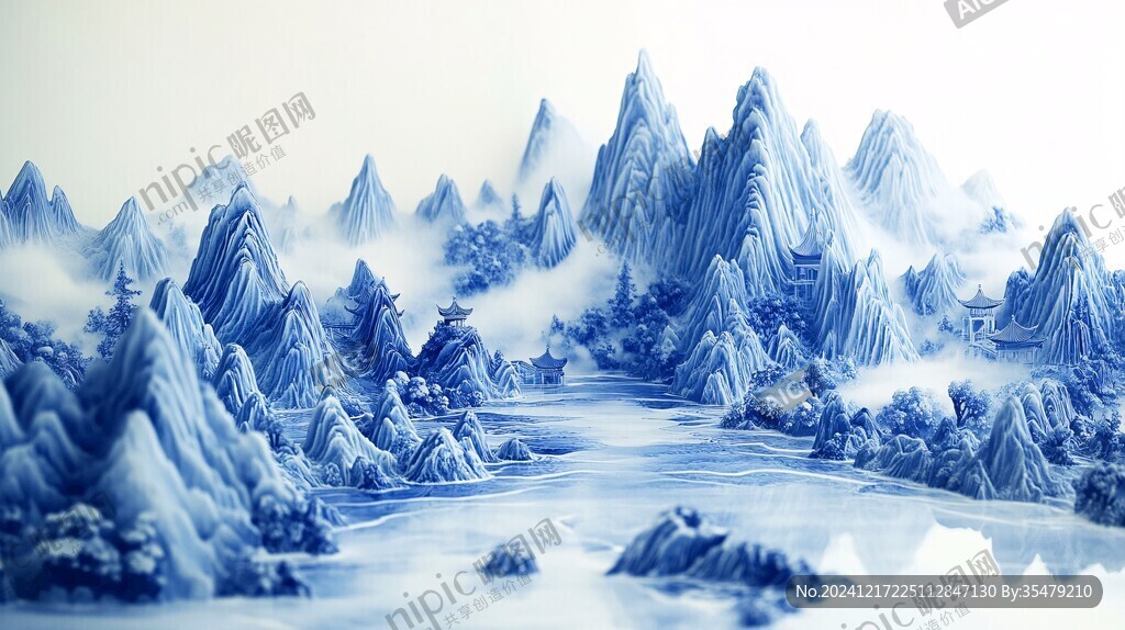 青金石雕山水