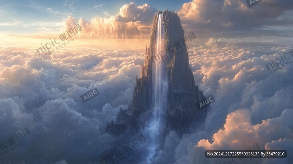 3d云海悬浮小岛