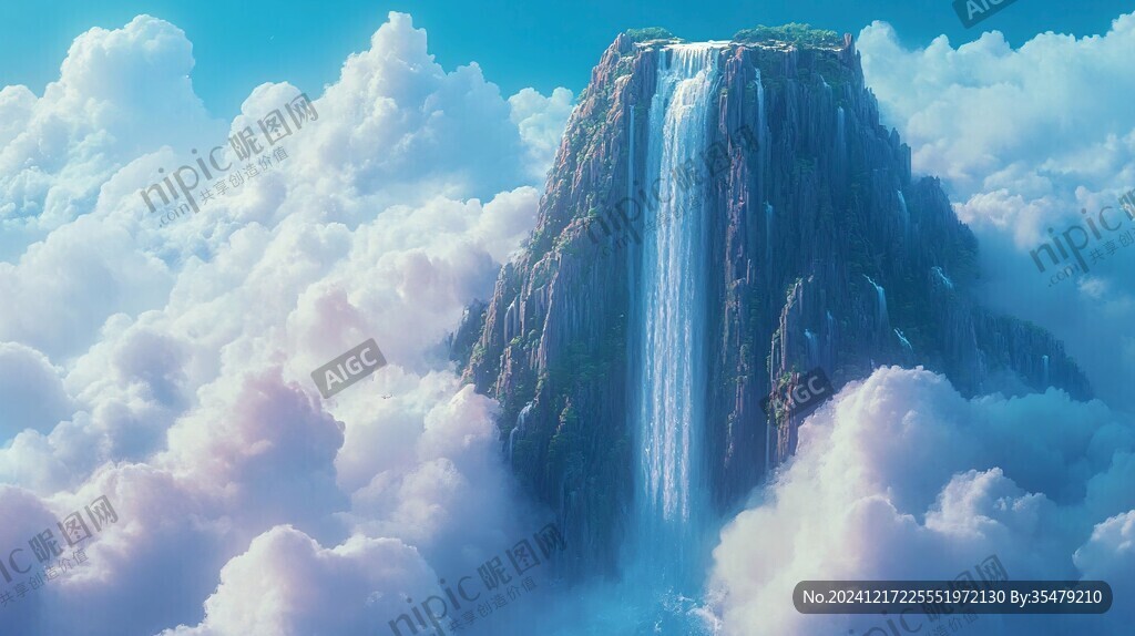 3d云海悬浮小岛