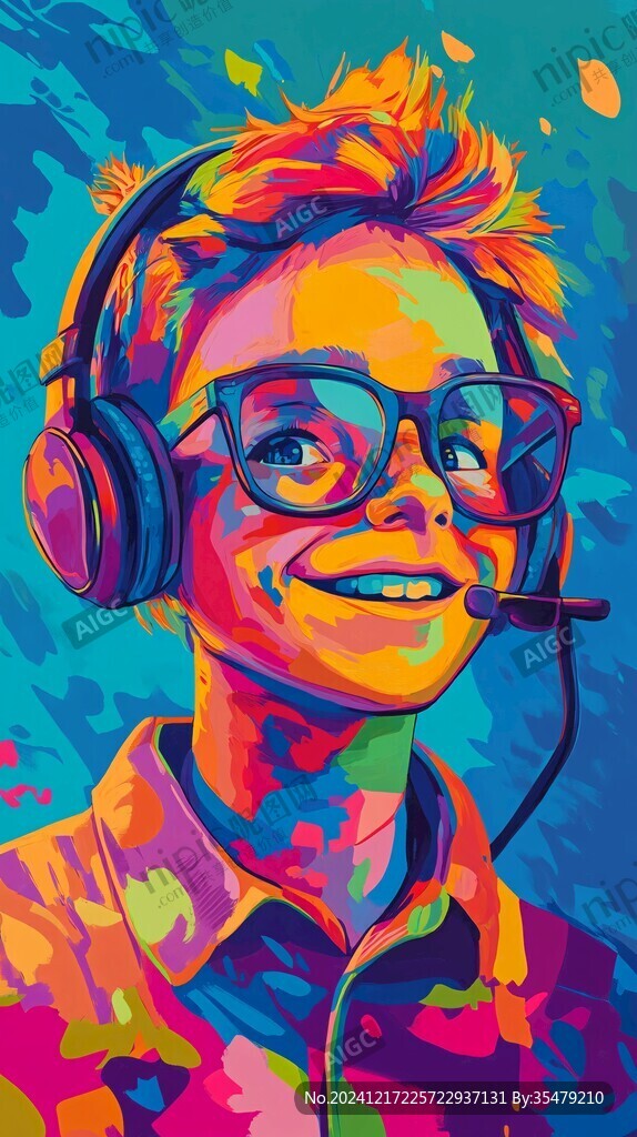 科技男插画
