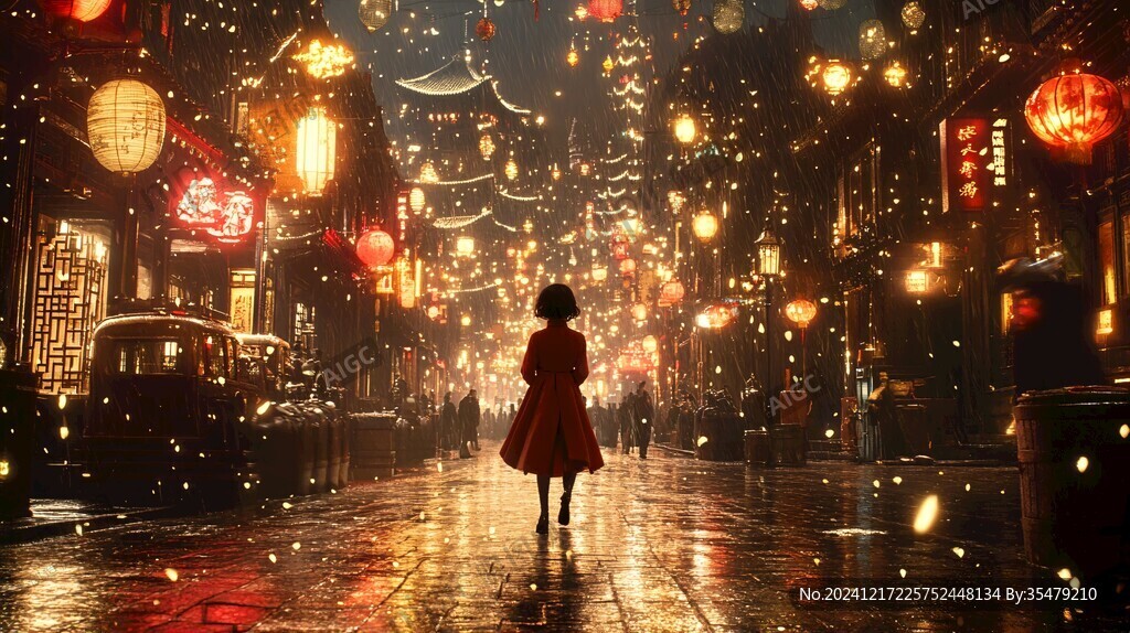 雪夜行人